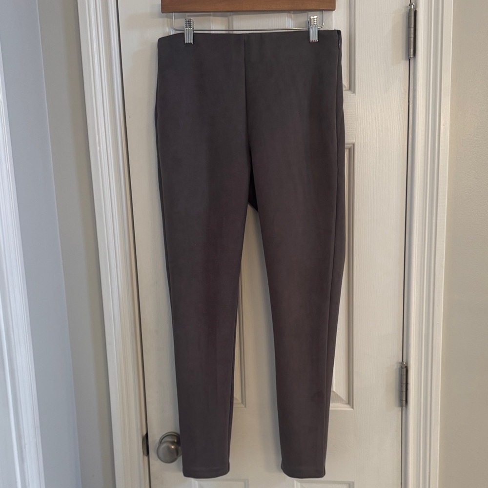 Ann Taylor Gray Faux Suede Skinny Pants